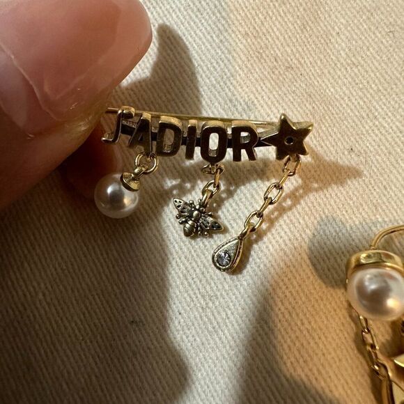 christian dior j'adore crystal faux pearl drop earring - Picture 3 of 6